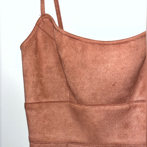 BCBGMAXAZRIA “Alese” Faux-Suede Rose Dress - Picture 2 of 5